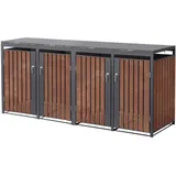 ML-Design Mülltonnenbox 4er 264 x 80 x 116,3 cm anthrazit