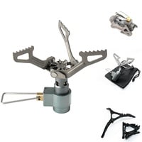 EVOCAMP kompakter Campingkocher 1.8 kW, Camping-Stove, Titan-Gehäuse Mini Gaskocher mit Gasregulierung, kompatibel mit schraubbaren Gaskartuschen - ideal für Camping (Minikocher)