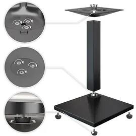 GGM Möbel BPA | Bistro Tisch | Quadratisch | Schwarzer Rand | 60 x 60 x 78,5 cm | Light Wenge / Schwarz