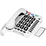 Geemarc CL100 - Schnurgebundenes Großtastentelefon mit verstärkter Empfangslautstärke, lautem Klingelton und Speichertasten für Senioren - Geringer bis mittlerer Hörverlust - Version DE