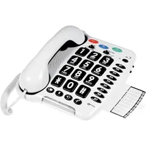 Geemarc CL100 - Schnurgebundenes Großtastentelefon mit verstärkter Empfangslautstärke, lautem Klingelton und Speichertasten für Senioren - Geringer bis mittlerer Hörverlust - Version DE