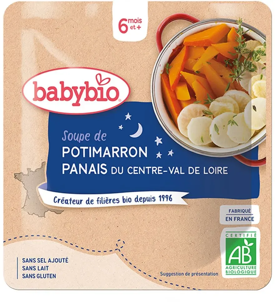 Babybio SOUPE DE POTIMARRON PANAIS DU CENTRE-VAL DE LOIRE dès 6 mois 190 g Aliment