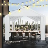 UISEBRT Robustes Partyzelt 3x6 m mit 170g/m2 PE-Dach und 130g/m2 Seitenteilen mit Fenster – Wetterfestes Gartenzelt Pavillon 3x6 für Gartenfeste, Hochzeit, Party Zelt mit Stahlrahmen, Weiß