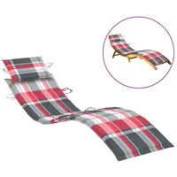VidaXL Sonnenliegen-Auflage Rot Karomuster 186x58x4 cm