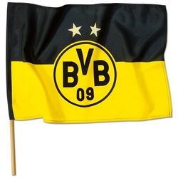 BVB Fahne BVB-Stockfahne (90x60 cm) (Packung, 1-St., Fahne) gelb|schwarz