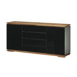 Sideboard  Messina , schwarz , Maße (cm): B: 172 H: 81 T: 40