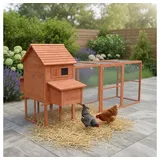 Feel2Home Hühnerstall XXL Hühnerstall Freilaufgehege Geflügel Kleintiervoliere Hasenkäfig braun