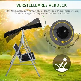 Outsunny Hollywoodschaukel grau 3-Sitzer