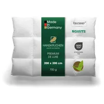 HANSKRUCHEN GmbH HANSKRUCHEN® Daunendecke 200x200 cm Leicht 90% Daunen waschbar Allergiker Decke atmungsaktiv Kassettenbettdecke weiß - Premium de Luxe / Weiß
