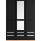 Priess Wäscheschrank Barcelona 140 x 193 x 54 cm Braun/Schwarz