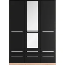 Priess Wäscheschrank Barcelona 140 x 193 x 54 cm Braun/Schwarz