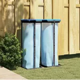 vidaXL Müllsackständer 2 Stk. Schwarz und Blau 120 L PP - Schwarz