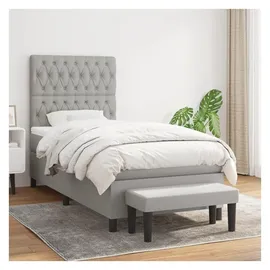 vidaXL Boxspringbett 100 x 200 cm Hellgrau