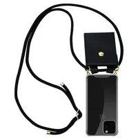 Cadorabo Hülle für Apple iPhone 11 PRO MAX Schutzhülle in Schwarz Handy Kette Silikon Kordel abnehmbares Etui