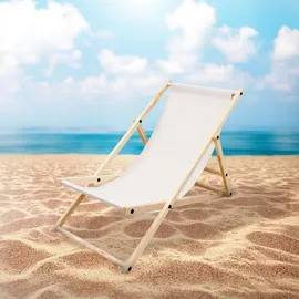 ECD Germany Liegestuhl Klappbar 10er Set 120 x 60 x 30 cm Beige