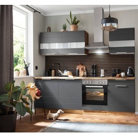 Kochstation Küche »KS-Luhe«, 240 cm breit, wahlweise oder ohne E-Geräten, gefräste MDF-Fronten