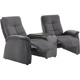 exxpo - sofa fashion 2-Sitzer EXXPO - SOFA FASHION "Tivoli, Kinosofa mit Relaxfunktion, mit Ablagetisch und Stauraum", grau, B:207cm H:109cm T:152cm, Sofas, bequem und komfortabel