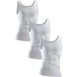 CLIPPER Exclusive Unterhemd 3 Stk. mit Komfortschnitt, hinten etwas länger - in Feinripp, Tanktop Clipper Exclusive weiß