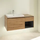 Villeroy & Boch Waschbeckenunterschrank 2 Auszüge 100,1 x 42,3 x 51,6 cm Kansas Oak/Volcano Black