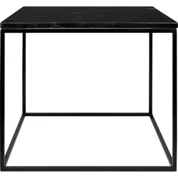 Couchtisch TEMAHOME "Gleam", schwarz, B:50cm H:45cm T:50cm, Tische, mit einer Platte aus Marmor, Breite 50 cm