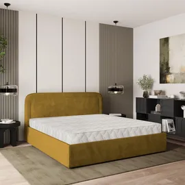 masseno Polsterbett, Gelb, Holz, 140x200 cm, Schlafzimmer, Betten, Polsterbetten