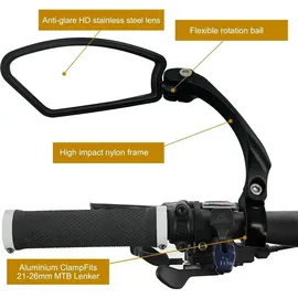 luxuskollektion Fahrradspiegel Rückspiegel Edelstahl Generation 2.0 – Paar (2 Stück)