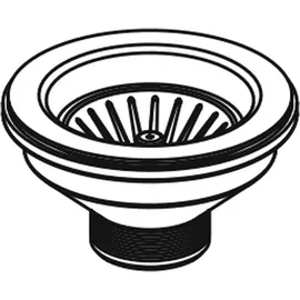 PYRAMIS Siebkorbventil 92mm Ohne Überlauf Edelstahl / Kunststoff / Pyramis