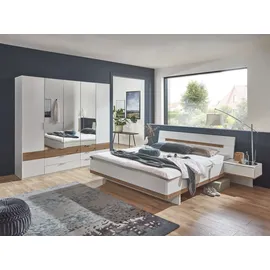 WIMEX Komplettschlafzimmer "Gibraltar", weiß (weiß, absetzung artisan eiche nachbildung), B/H: 180cm x 200cm, Spanplatte, Schlafzimmermöbel-Sets