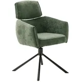 MCA QUEBEC 4 Fuß Stuhl mit Armlehnen und Griff Stahl/Stoffbezug 360° drehbar - Schwarz Matt