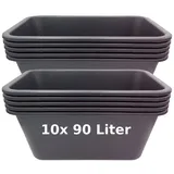 Buri Mörtelkübel 90 Liter schwarz 10er Set