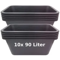 Buri Mörtelkübel 90 Liter schwarz 10er Set