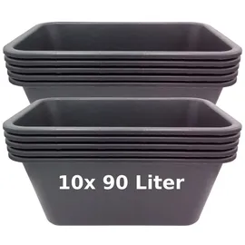 Buri Mörtelkübel 90 Liter schwarz 10er Set