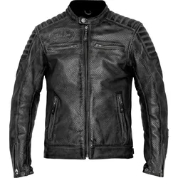 John Doe Storm, Lederjacke perforiert - Schwarz - 3XL