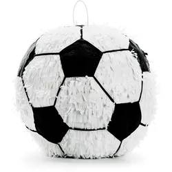 Piñata 35x35x35cm Fußball Party Dekoration zum Befüllen Partyspiele Kindergeburtstag Geburtstag Fußballparty Party Partydeko Partyzubehör Schwarz Weiß
