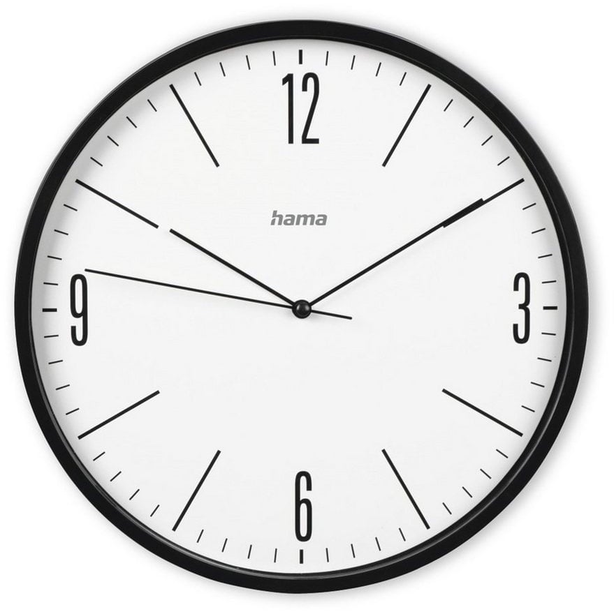 Preisvergleich Produktbild Hama Wanduhr Wanduhr "Elegante", Schwarz, geräuscharm schwarz