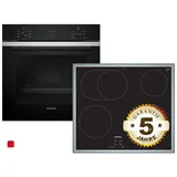 Siemens EQ212KA02Z, Einbau-Backofen-Set, ET645BNA1E + HB213ABS3, Einbau-Backofen, Elektro-Kochfeld
