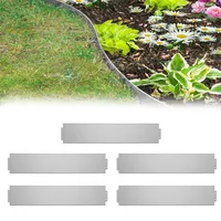 YRHome 15m Rasenkante Metall Beeteinfassung Verzinkt Beetumrandung Mähkante Metall Rasenkante Verzinkt Palisade,für Garten Bauernhof Hof (Länge 15m - Höhe 18cm) Silber
