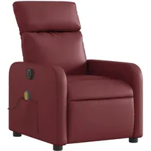 vidaXL Massagesessel Elektrisch Kunstleder 89,5 x 95,5 x 0 cm Weinrot mit Rollen
