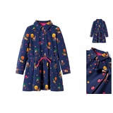 vidaXL Kinderkleid mit Langen Ärmeln und Kordelzug Marineblau 116