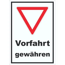 Schild Vorfahrt gewähren A6 Rückseite selbstklebend