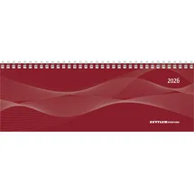 Zettler Tisch-Querkalender Profi rot 2026 - Büro-Planer 29,7x10,5 cm - Tisch-Kalender - 1 Woche 2 Seiten - Ringbindung - Zettler