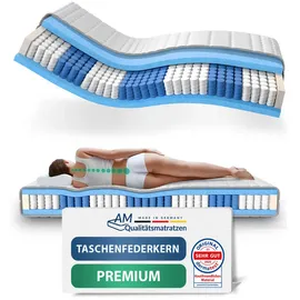 AM Qualitätsmatratzen Premium 7-Zonen Taschenfederkernmatratze 140 x 200 cm H5