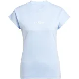 adidas Essentials Linear Cotton T-Shirt, glow blue/white M