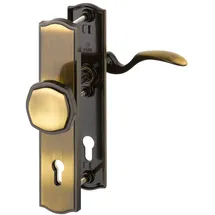 HOPPE Schutz-Wechselgarnitur mit Langschild Meran M57/371A/370/112SH, 10/92 mm, Messing, DIN-Richtung: DIN rechts,