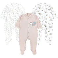 TupTam Baby Jungen Schlafstrampler mit Fuß 3-er Pack, Farbe: