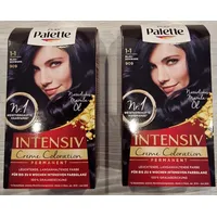 2x Poly Palette Intensiv Creme 1-1 Coloration 909 Blau-Schwarz NEU OVP