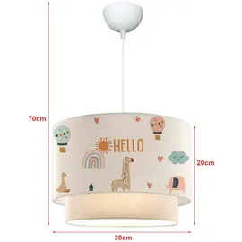 lux.pro Lurgan 1-flg. 30 cm zylinderförmig weiß Textil