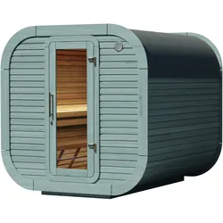 Wolff Finnhaus Design Saunahaus Luago 2x2 Art 1 hellgrau Typ 1 ohne Fenster Komplett montiert
