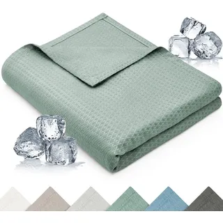 Blumtal Kühldecke, Grün, Textil, 200x230 cm, Oeko-Tex® Standard 100, Wohntextilien, Decken, Kuscheldecken