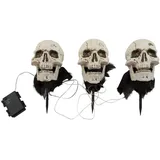 Europalms Halloween Totenköpfe mit Erdspieß 29 cm Schwarz/Weiß